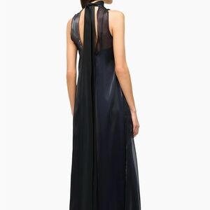 Staud Albee Turtleneck Chiffon Maxi Dress